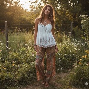 NEW Dance & Marvel Cream Asymmetrical Embellished Camisole